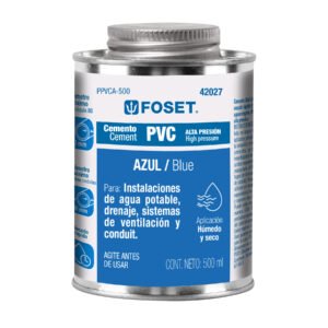42027 - Cemento p/PVC, azul, alta presión, lata 500ml, FOSET