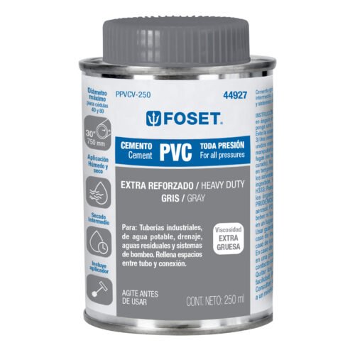 44927 - Cemento p/PVC, gris, máxima viscosidad, lata 250ml, FOSET