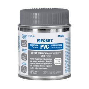 44925 - Cemento p/PVC, gris, máxima viscosidad, lata 90ml, FOSET