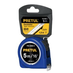 21610 - Flexómetro azul 5 m cinta 19 mm, en tarjeta, PRETUL