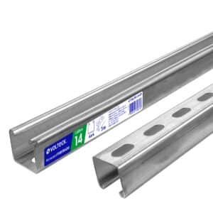 47766 - Perfil monocanal perforado de 3 m, 4 x 4 cm cal. 14, VOLTECK