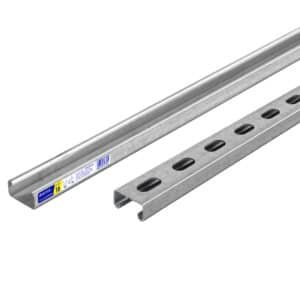 47761 - Perfil monocanal perforado de 3 m, 4 x 2 cm cal. 16, VOLTECK