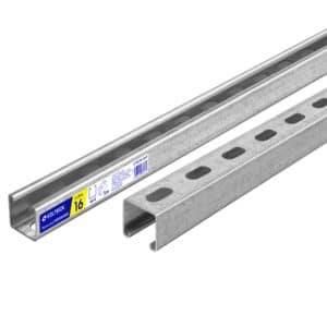 47762 - Perfil monocanal perforado de 3 m, 4 x 4 cm cal. 16, VOLTECK