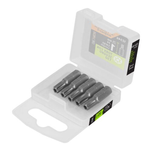 12346 - Estuche con 5 puntas torx T30 con seguro largo 1", Expert