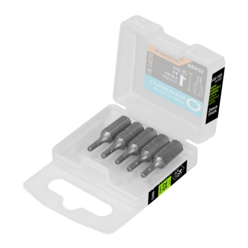 12486 - Estuche con 5 puntas hexagonales de 3/32mm largo 1", Expert