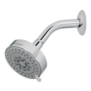 45167 - Regadera cromo 4"con 5 funciones, con brazo, Foset Element