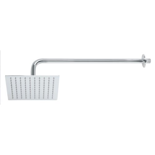 45771 - Regadera plato cuadrado 8" con brazo, cromo, FOSET RIVIERA