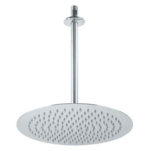 45079 - Regadera plato redondo 12" con brazo, cromo, FOSET RIVIERA
