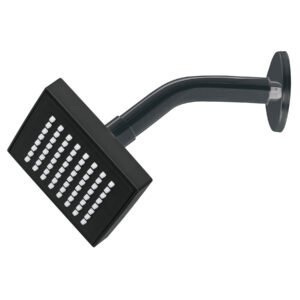 46744 - Regadera cuadrada ABS 4" acabado negro mate con brazo, Foset