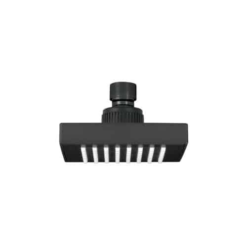 46745 - Regadera cuadrada ABS 4" acabado negro mate sin brazo, Foset