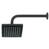 46746 - Regadera cuadrada ABS 6" acabado negro mate con brazo, Foset