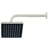 46740 - Regadera cuadrada ABS 6" acabado satín con brazo, Foset