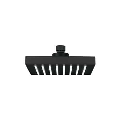 46747 - Regadera cuadrada ABS 6" acabado negro mate sin brazo, Foset