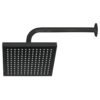 46748 - Regadera cuadrada ABS 8" acabado negro mate con brazo, Foset