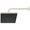 46742 - Regadera cuadrada ABS 8" acabado satín con brazo, Foset
