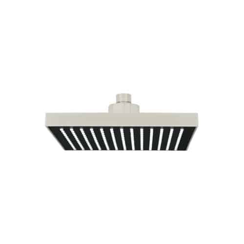 46743 - Regadera cuadrada ABS 8" acabado satín sin brazo, Foset