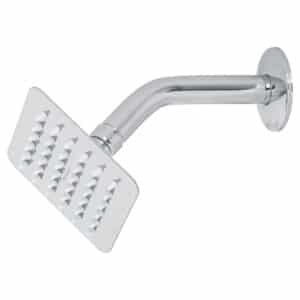 47734 - Regadera cuadrada 4", acero inox, con brazo, cromo, Túbig