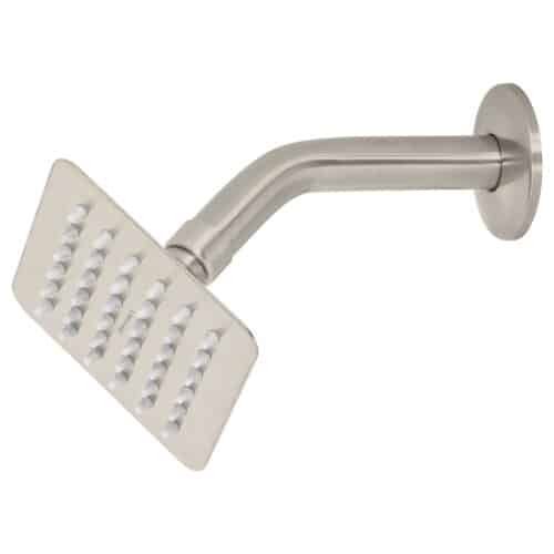47740 - Regadera cuadrada 4", acero inox, con brazo, satín, Túbig
