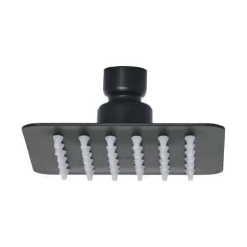 47747 - Regadera cuadrada 4", acero inox, sin brazo, negro, Tubig