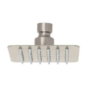 47741 - Regadera cuadrada 4", acero inox, sin brazo, satín, Túbig