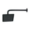 47748 - Regadera cuadrada 6", acero inox, con brazo, negro, Túbig