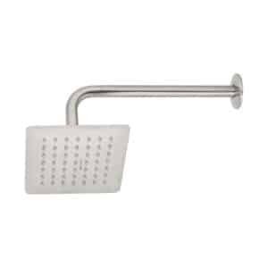47742 - Regadera cuadrada 6", acero inox, con brazo, satín, Túbig