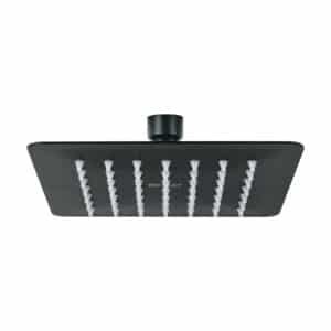 47749 - Regadera cuadrada 6", acero inox, sin brazo, negro, Túbig