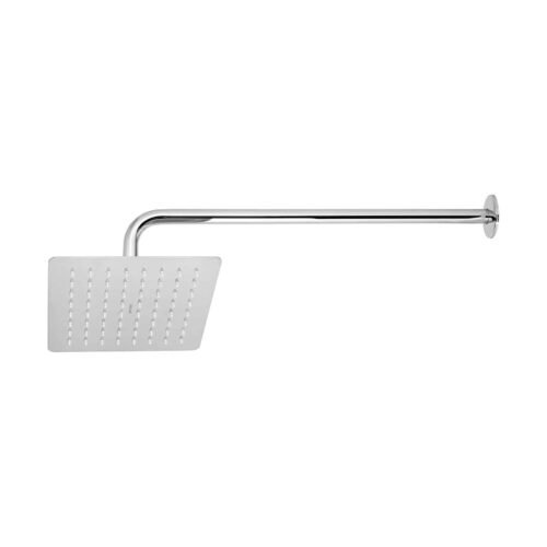 47738 - Regadera cuadrada 8", acero inox, con brazo, cromo, Túbig