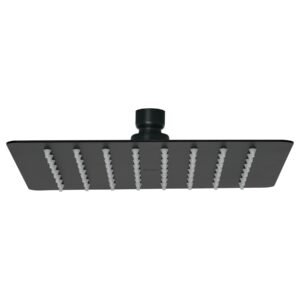 47751 - Regadera cuadrada 8", acero inox, sin brazo, negro, Túbig