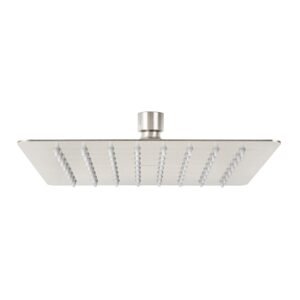 47745 - Regadera cuadrada 8", acero inox, sin brazo, satín, Túbig