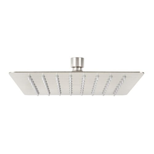 47745 - Regadera cuadrada 8", acero inox, sin brazo, satín, Túbig