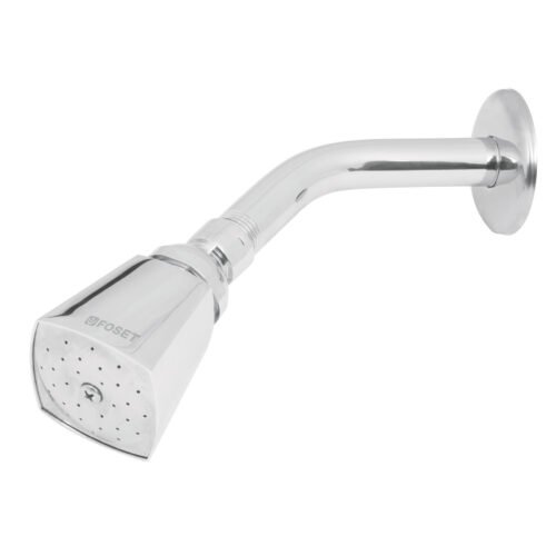 49248 - Regadera cuadrada 2" brazo y chapetón de acero, Foset Aqua