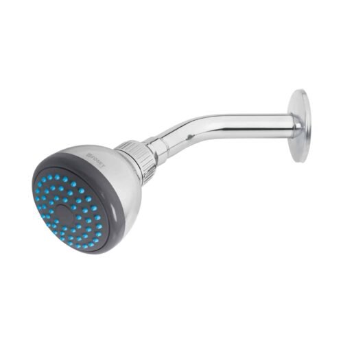 49246 - Regadera redonda 3" brazo y chapetón de acero, Foset Basic