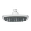 49454 - Regadera cuadrada plato ancho 6" gris-cromo, sin brazo, Aero
