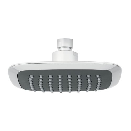 49454 - Regadera cuadrada plato ancho 6" gris-cromo, sin brazo, Aero