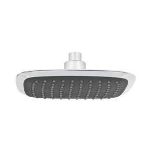 R-511S.jpg 49453 - Regadera cuadrada plato ancho 8" gris-cromo, sin brazo, Aero