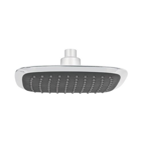 49453 - Regadera cuadrada plato ancho 8" gris-cromo, sin brazo, Aero