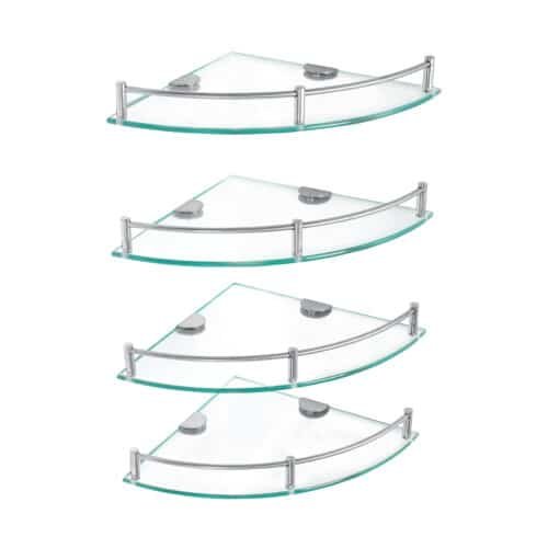 47906 - Juego de 4 repisas esquineras de vidrio, Foset
