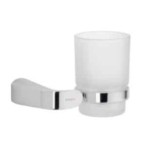 45205 - Portavaso cepillero cromo con vaso de vidrio, Foset Riviera