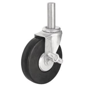 48623 - Rodaja hule 6" con espiga sólida y freno, carga 125kg, FIERO