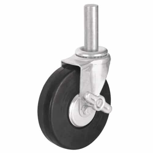 48623 - Rodaja hule 6" con espiga sólida y freno, carga 125kg, FIERO