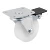 48634 - Rodaja de polietileno 2-1/2" placa giratoria con freno FIERO