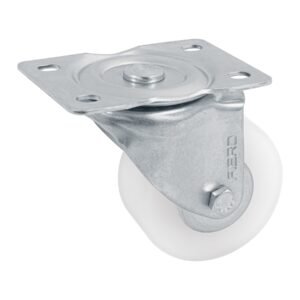 48629 - Rodaja de polietileno 3" placa giratoria, con balero, FIERO
