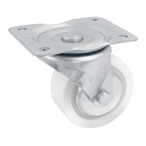 48631 - Rodaja de polietileno 4" placa giratoria, con balero, FIERO