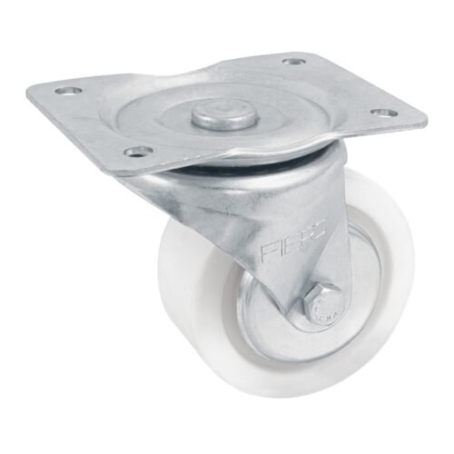 48631 - Rodaja de polietileno 4" placa giratoria, con balero, FIERO