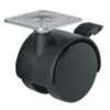 44388 - Rodaja tipo yoyo de 40 mm con placa, con freno, FIERO