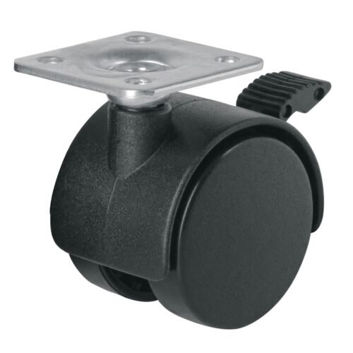 44388 - Rodaja tipo yoyo de 40 mm con placa, con freno, FIERO