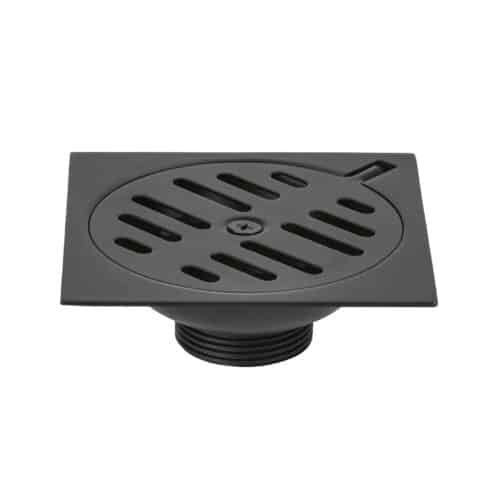 49538 - Resumidero cuadrado 4"x4", metálico, negro, Foset Basic