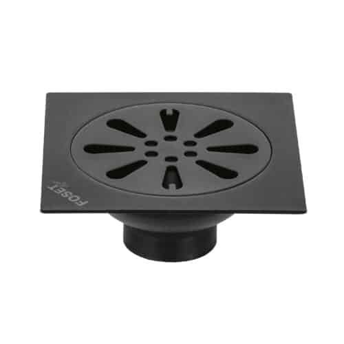 45473 - Resumidero cuadrado 4"x 4", acero inoxidable, negro, gota