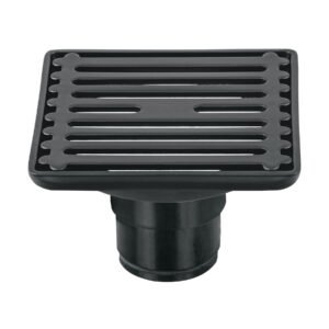 47650 - Resumidero cuadrado 4"x 4", acero inoxidable, negro, Aqua